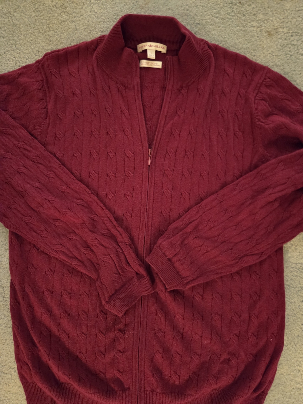 Peter Millar Women's Cable-Knit Zip Sweater - Burgundy